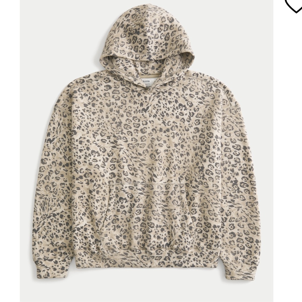 Leopard Print Baggy Hoodie